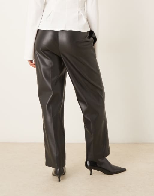 Mango - Broek van imitatieleer met gestrikte taille in zwart, 3 van 5