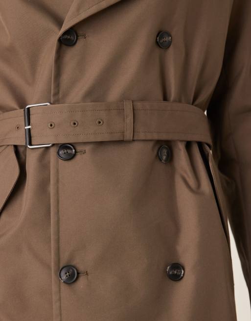 Mango – Brun trenchcoat i bomullsmix med skärp, 5 av 5
