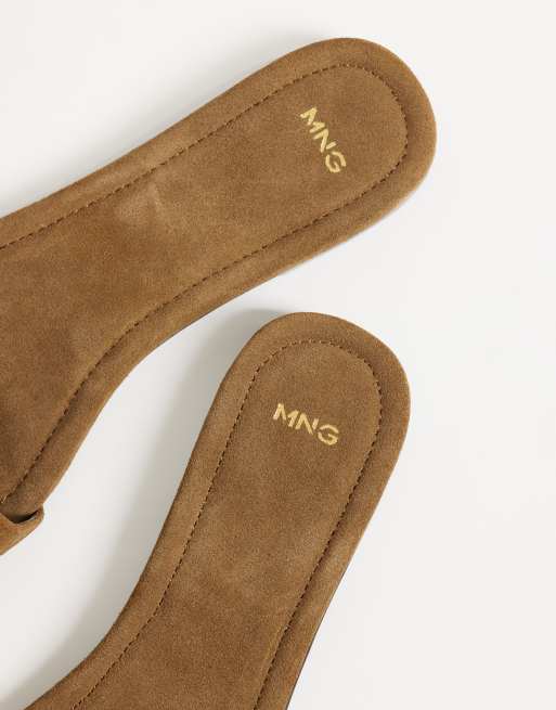 Mango – Bruna, platta sandaler i 100% mocka med spännen, 4 av 4
