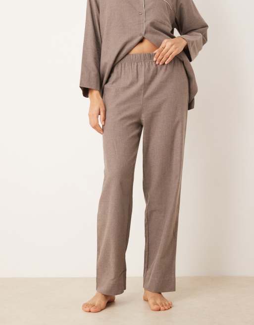 Mango – Bruna pyjamasbyxor i flanell och 100% bomull, 2 av 4