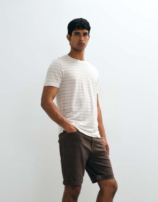 Mango - Brune denimshorts med opsmøgne kanter, 4 af 5