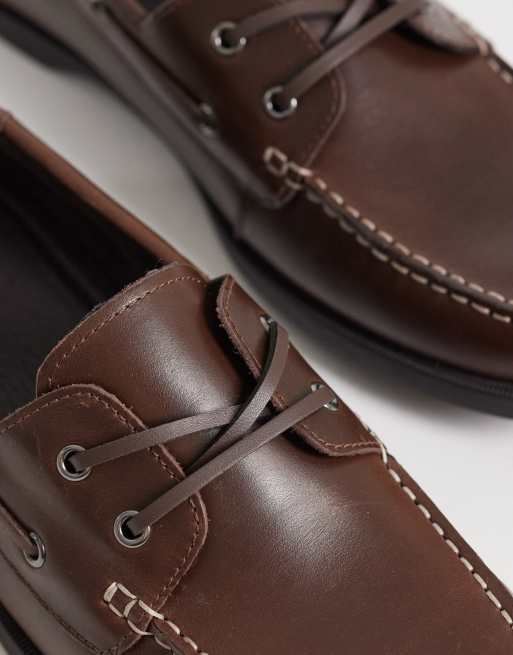 Mango - Brune loafers med snørebånd og kontrastsyninger i 100% læder, 2 af 4