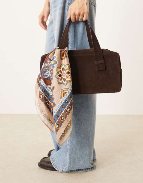 Mango – Brunmönstrad väskscarf - view 1