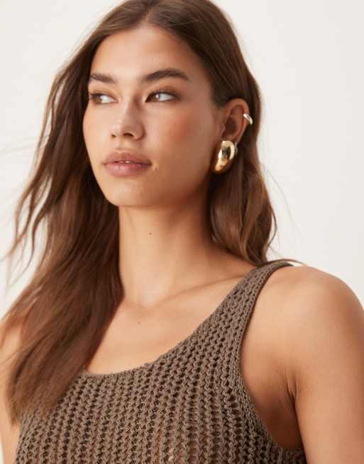 Mango – Brunt, stickat linne, 4 av 4
