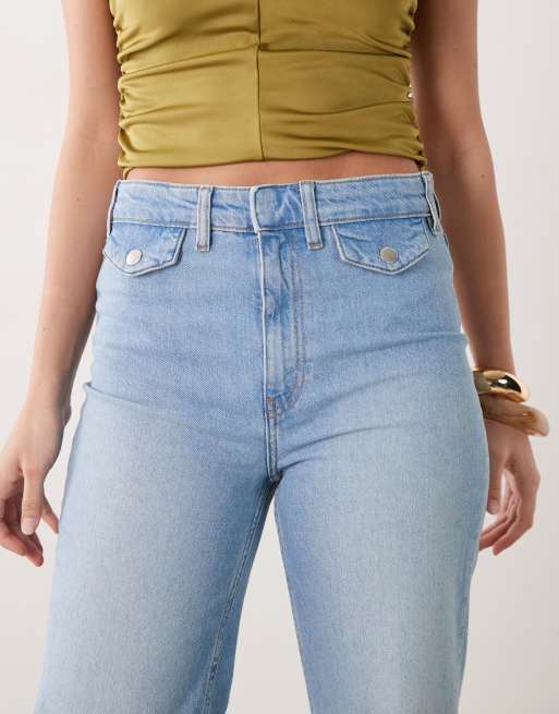 Mango – Brynn – Gerade geschnittene Jeans in Mittelblau mit hohem Baumwollanteil und Taschendetail, 4 von 5