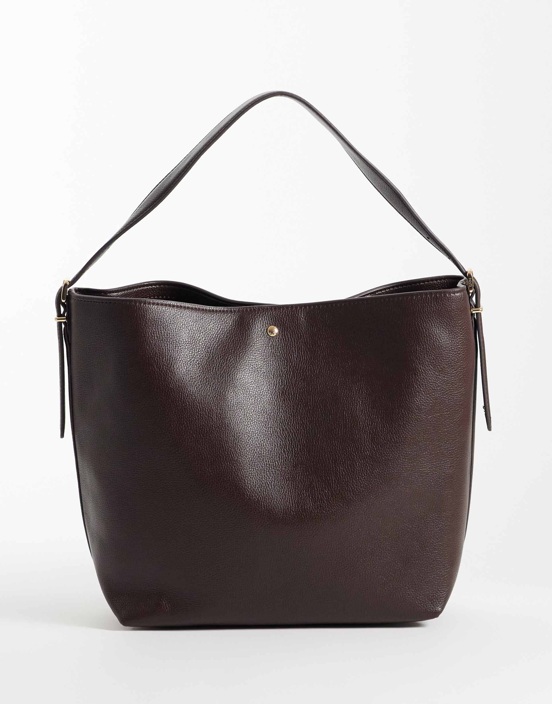 mango bucket bag in chocolate
