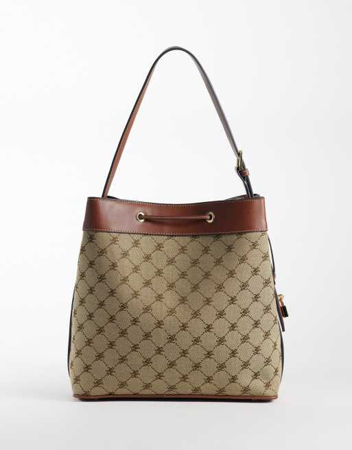 Mango Bucket Bag mit Monogramm in Braun, 4 von 4