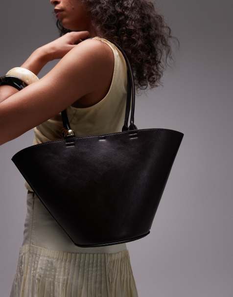 Mango - Bucket tas met gouden detail in bruin - view 1