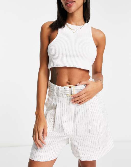 White buckle hot sale shorts