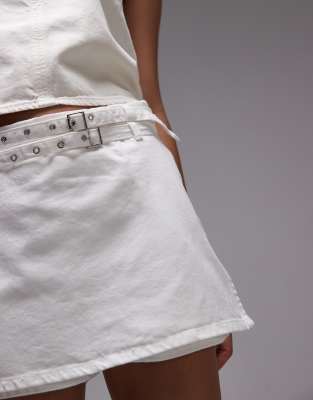 Mango Buckle Detail Mini Skort In Multi