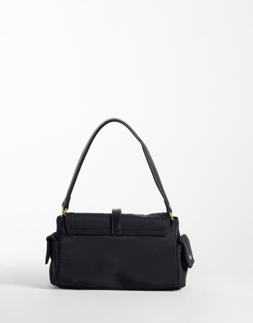 Mango buckle detail shoulder bag in black  , 4 of 4