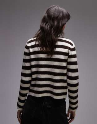 Mango Button Detail Cardigan In Multi