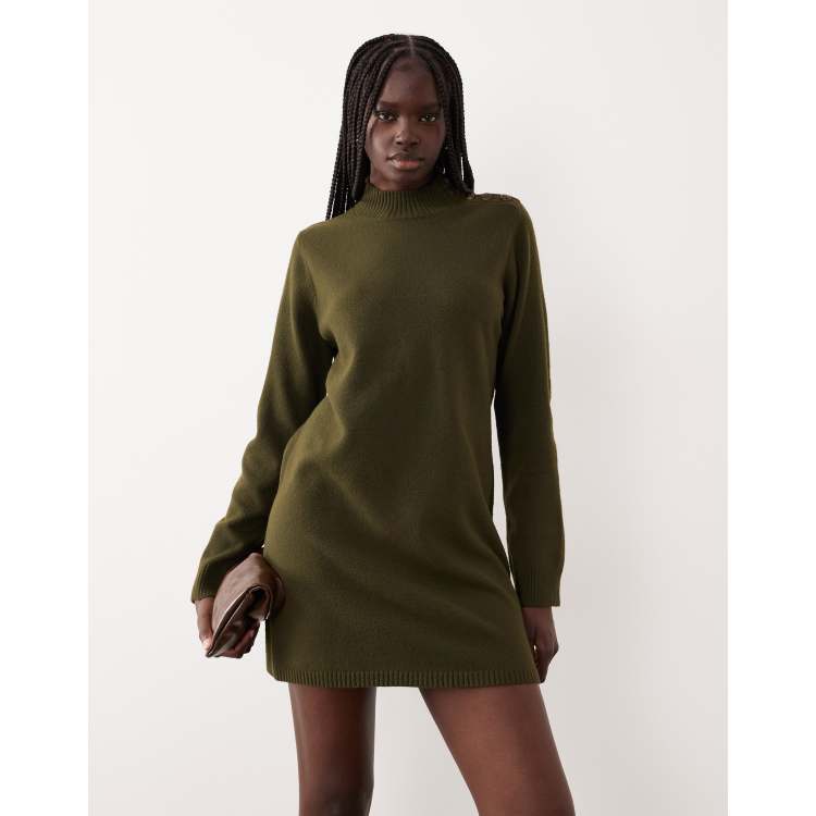 milan knit dress khaki Milan Travel Shift Dress in Khaki Large