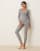 Mango Button Detail Ribbed Knit Pajama Bottoms In Gray