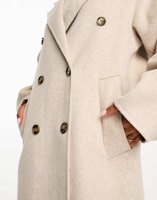 Mango Cappotto Bottoni Contrasto Beige