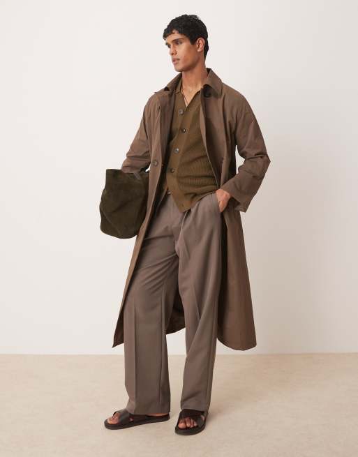Mango button down crochet shirt in dark brown, 2 of 4