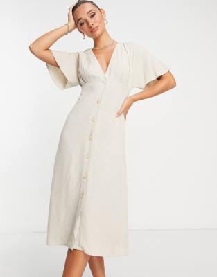 Mango white 2024 linen dress