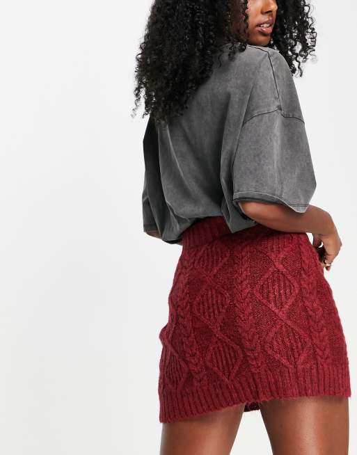 Burgundy shop skirt mango