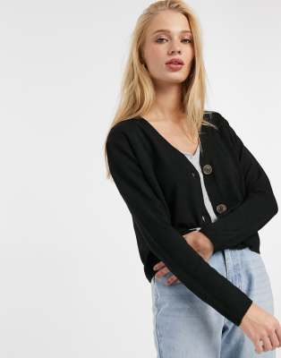 black button front cardigan