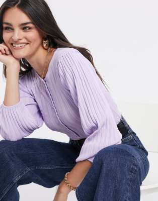 lilac button front cardigan