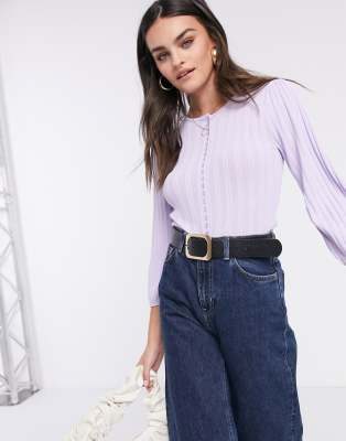 lilac button front cardigan