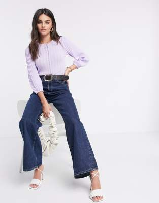 lilac button front cardigan