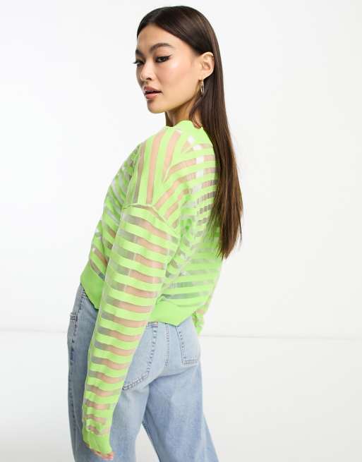 Jeans with neon green sales stripe