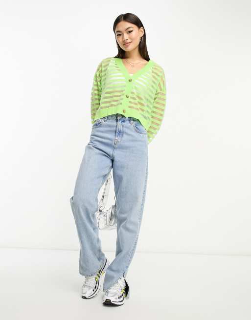 Lime green hot sale stripe jeans