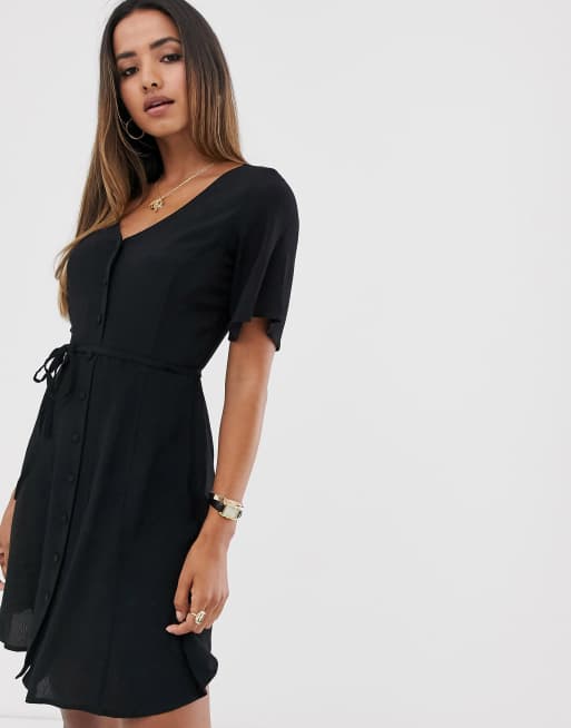 mango black shirt dress