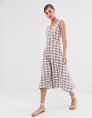 mango gingham midi dress