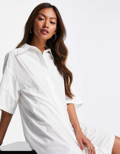 Mango white store shirt dress