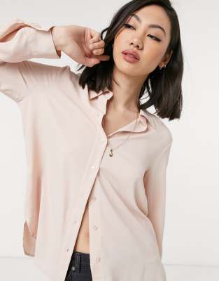 Mango pocket front shirt in hot pink, ASOS