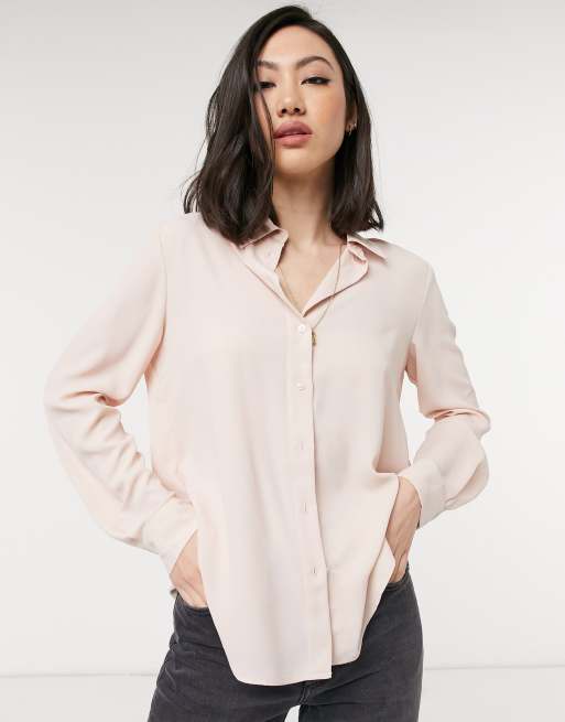 Mango pocket front shirt in hot pink, ASOS