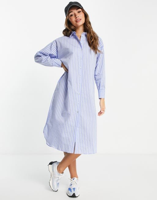 Mango blue best sale striped dress