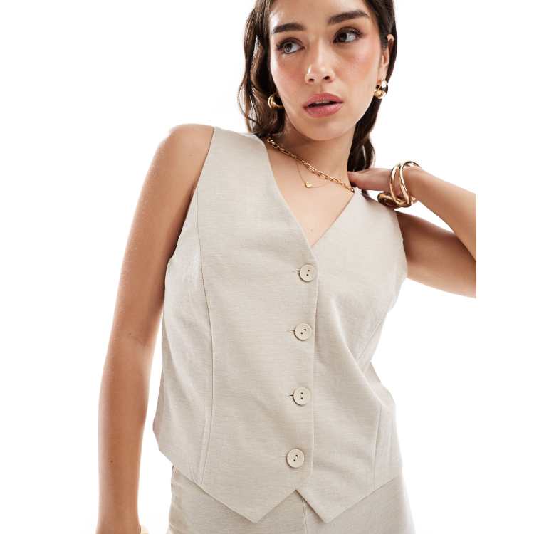 トップス Andmary Rejina vest set beige ANDMARY】Rejina vest set
