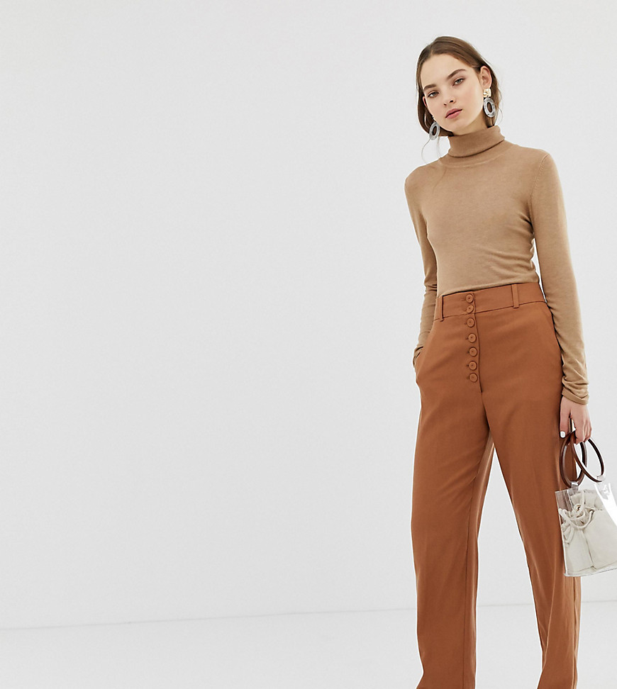 Mango button top trousers-Brown