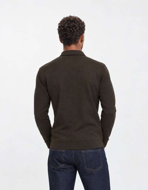 Mango button up polo top in brown, 7 of 10
