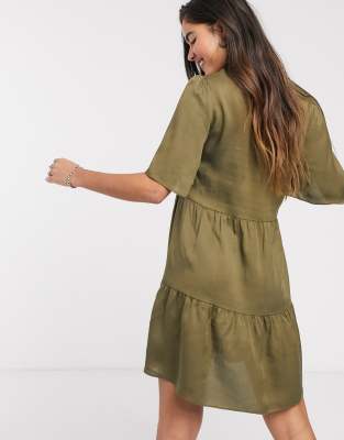 khaki smock dress