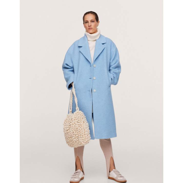 Mango Caban ajust Bleu clair ASOS