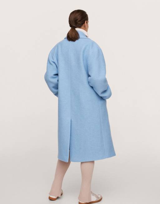 Mango Caban ajust Bleu clair ASOS