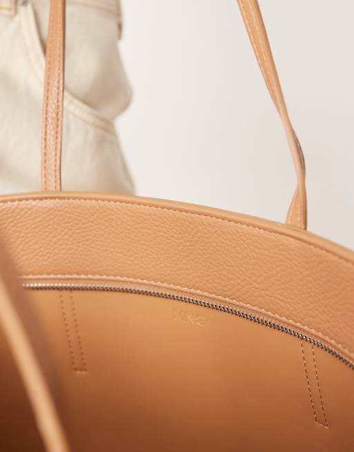 Mango - Cabas classique imitation cuir - Caramel, 3 de 4