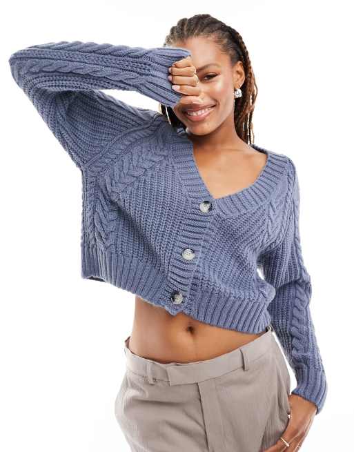 Baby blue hotsell cropped cardigan