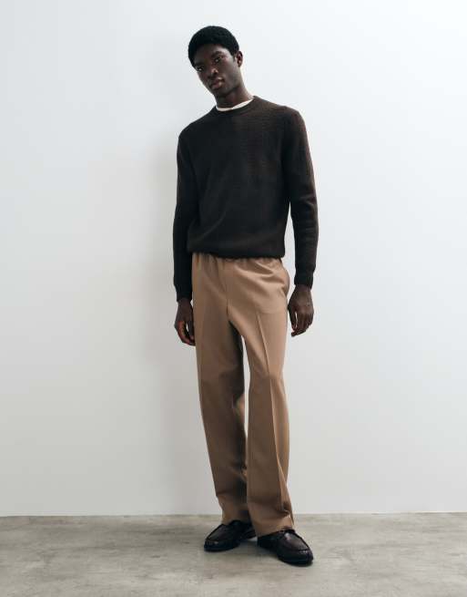 Mango cable knit jumper in chocolate, 3 of 5
