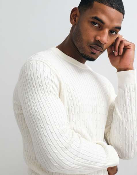Mango cable knit jumper in cream - view 1