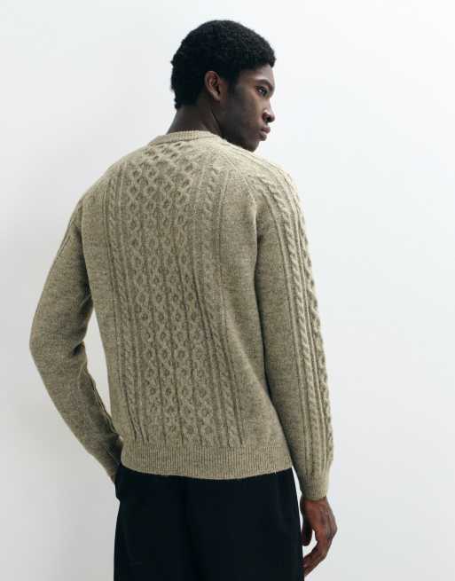 Mango cable knit sweater in light green, 5 of 5