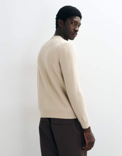 Mango cable knit sweater light beige, 5 of 5