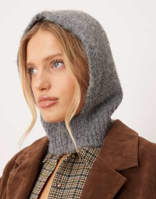 Mango - Cagoule en maille - Gris