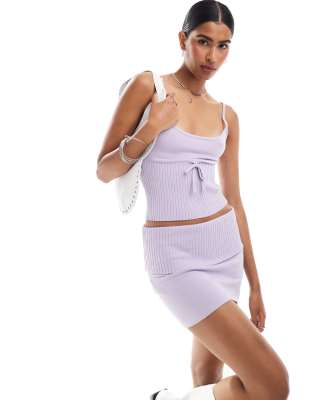 Mango Cami Bow Front Tank Top In Purple