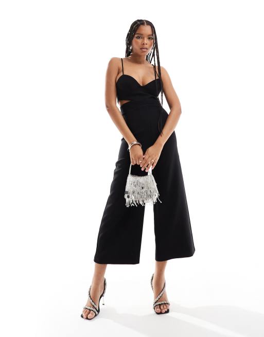 Mango - Cami-jumpsuit met uitsnijdingen in zwart