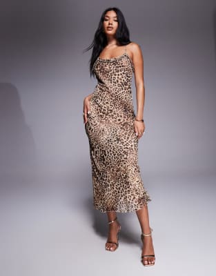 Mango Cami Maxi Dress In Brown